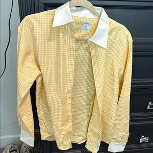 Brooks Brothers Yellow and White Casual Button Down Shirt